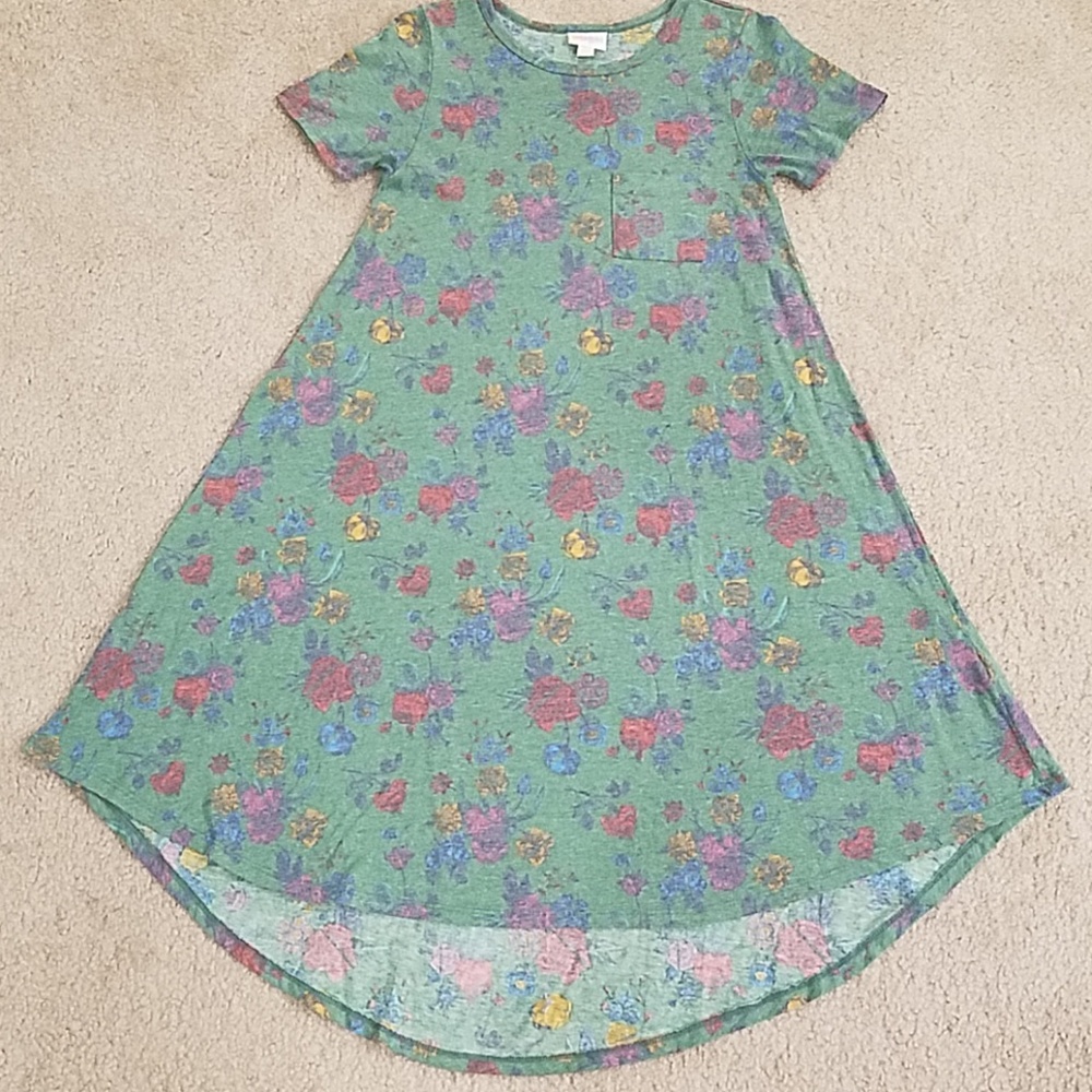 LuLaRoe XXS Green Floral Carly